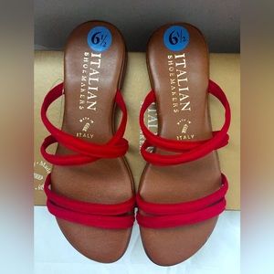 NWT Italian Shoemakers Red Strappy Sandals